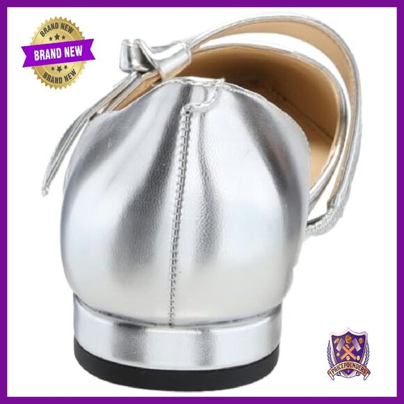 Pointy Toe Dress Flats with Strap, Faux Leather, Size 5-12 - Picture 3 of 8